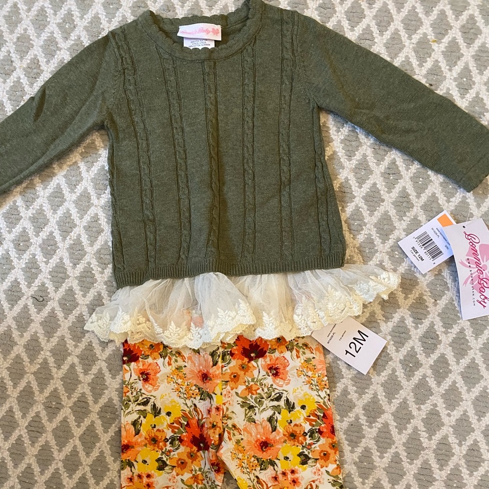 NWT- Bonnie Baby - 12M Girls Fall Outfit